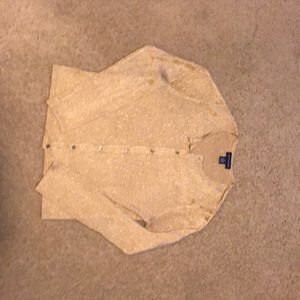 Sparkly gold button up Ann Taylor cardigan M